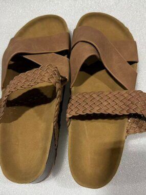 Women Casual Solid Braided Strap Sandals Flat Comfortable Sandals US 9